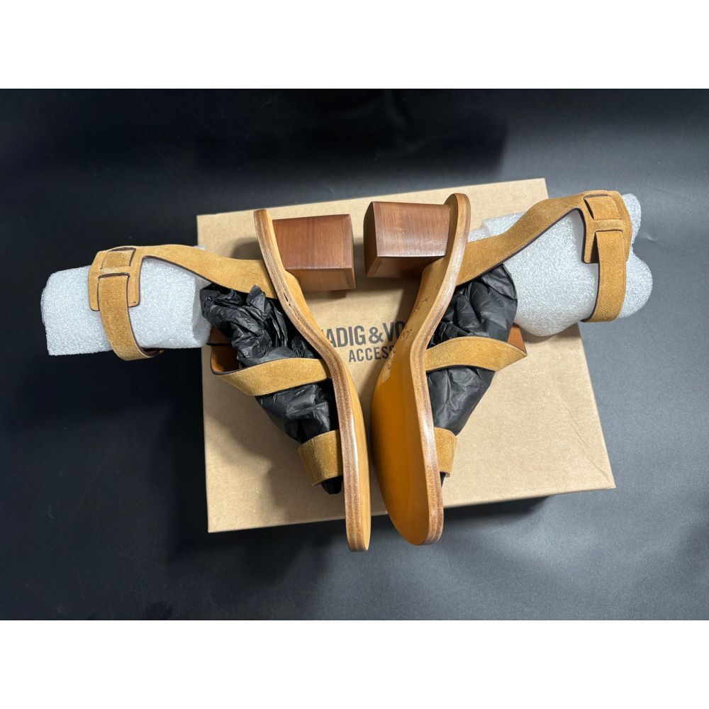Zadig & Voltaire NIB Cecilia Caprese Sandal Suede In Brown Sz FR38/US8 MSRP $498 - Picture 3 of 9